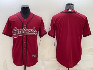 Arizona Cardinals Blank Red With Patch Cool Base Stitched Baseball Jersey