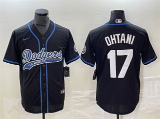 Los Angeles Dodgers #17 Shohei Ohtani Black Cool Base With Patch Stitched Baseball