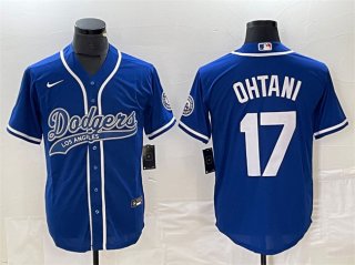Los Angeles Dodgers #17 Shohei Ohtani Blue Cool Base With Patch Stitched Baseball