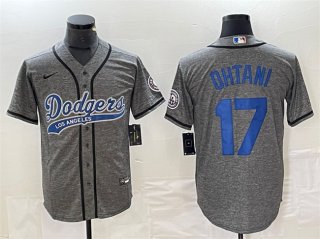 Los Angeles Dodgers #17 Shohei Ohtani Gray Cool Base With Patch Stitched Baseball
