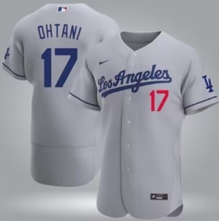 Los Angeles Dodgers #17 Shohei Ohtani Gray Flex Base Stitched Baseball Jersey