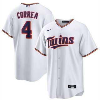 Minnesota Twins #4 Carlos Correa White Cool Base Stitched Jersey