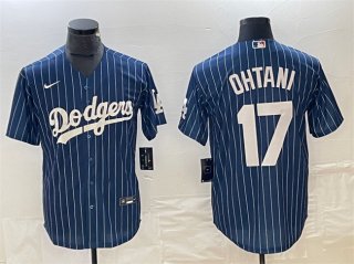 Los Angeles Dodgers #17 Shohei Ohtani Navy Cool Base With Patch Stitched Baseball