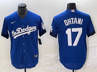 Los Angeles Dodgers #17 Shohei Ohtani Royal City Connect Cool Base With Patch