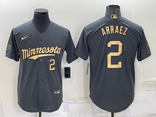 Minnesota Twins #2 Luis Arraez Charcoal 2022 All-Star Cool Base Stitched Baseball