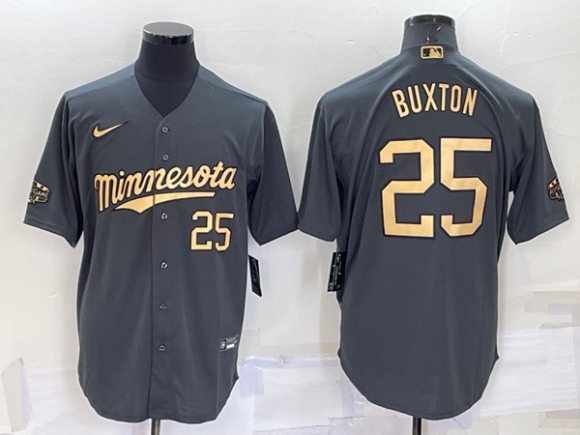Minnesota Twins #25 Byron Buxton Charcoal 2022 All-Star Cool Base Stitched Baseball