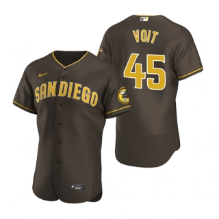 San Diego Padres #45 Luke Voit Brown Flex Base Stitched Baseball Jersey
