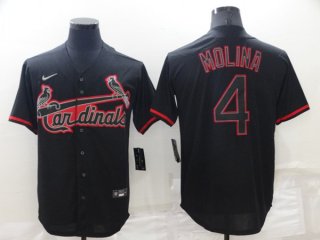 St. Louis Cardinals #4 Yadier Molina Black Shadow Cool Base Stitched Jersey