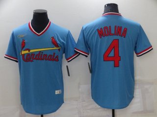 St. Louis Cardinals #4 Yadier Molina Blue Cool Base Stitched Jersey