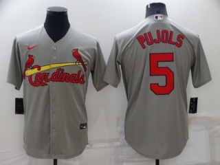 St. Louis Cardinals #5 Albert Pujols Grey Cool Base Stitched Jersey