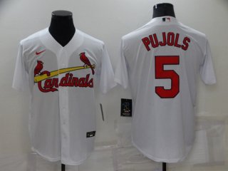 St. Louis Cardinals #5 Albert Pujols White Cool Base Stitched Jersey