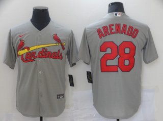 St. Louis Cardinals #28 Nolan Arenado Grey Cool Base Stitched MLB Jersey