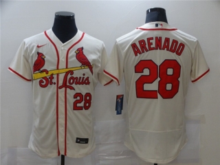 St. Louis Cardinals White #28 Nolan Arenado Cream Flex Base Stitched MLB Jersey