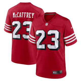 San Francisco 49ers #23 Christian McCaffrey Red Stitched Football Game Jersey