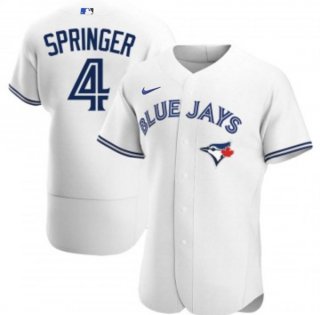 Toronto Blue Jays #4 George Springer White Flex Base Stitched Jersey
