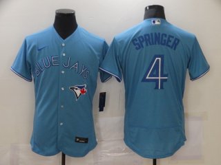 Toronto Blue Jays #4 George Springer 2020 Blue Flex Base Stitched MLB Jersey