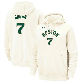 Boston Celtics #7 Jaylen Brown White 2023-24 City Edition Name & Number Pullover Hoodie