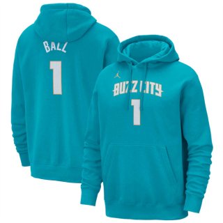 Charlotte Hornets #1 LaMelo Ball Teal 2023-24 City Edition Name & Number Pullover
