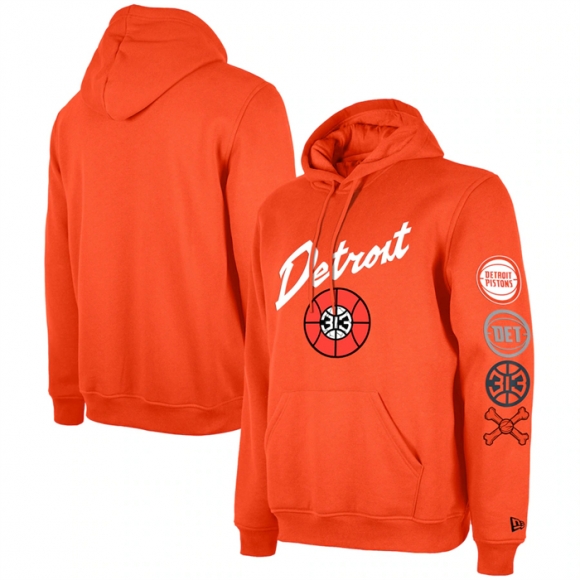 Detroit Pistons Orange 2023-24 City Edition Pullover Hoodie