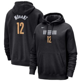 Memphis Grizzlies #12 Ja Morant Black 2023-24 City Edition Name & Number Pullover