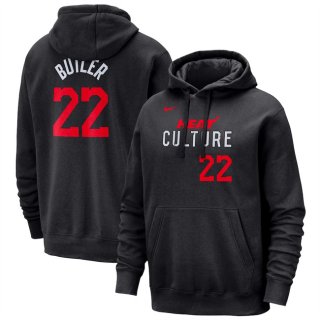 Miami Heat #22 Jimmy Butler Black 2023-24 City Edition Name & Number Pullover Hoodie