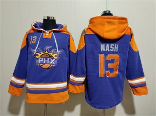 Phoenix Suns #13 Steve Nash Purple Ageless Must-Have Lace-Up Pullover Hoodie