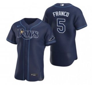 Tampa Bay Rays #5 Wander Franco Navy Flex Base Stitched MLB Jersey