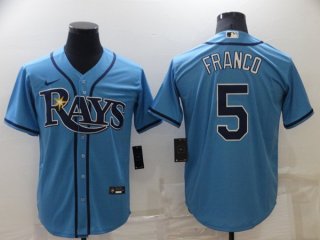 Tampa Bay Rays #5 Wander Franco Blue Cool Base Stitched Baseball Jersey