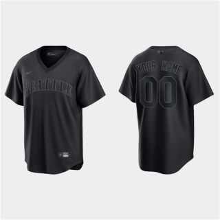 Seattle Mariners Active Player Custom Black Pitch Black Fashion Replica Stitched Jersey