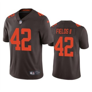 Cleveland Browns #42 Tony Fields II Brown Vapor Untouchable Limited Stitched
