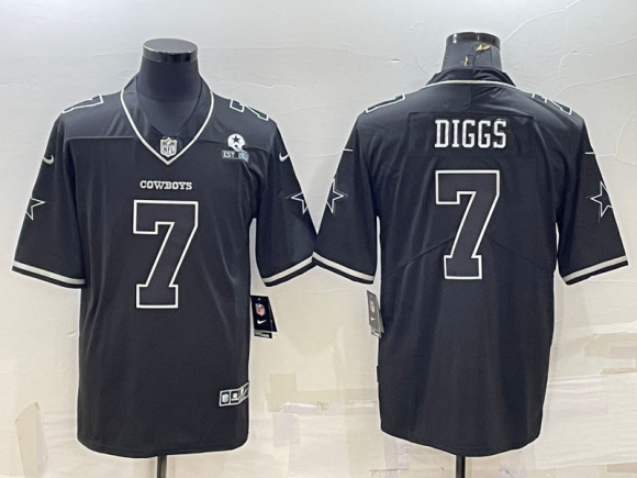 Dallas Cowboys #7 Trevon Diggs Black With 1960 Patch Limited Stitched Football Jersey