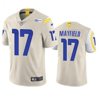 Los Angeles Rams #17 Baker Mayfield Bone Vapor Untouchable Limited Stitched
