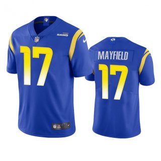 Los Angeles Rams #17 Baker Mayfield Royal Vapor Untouchable Limited Stitched