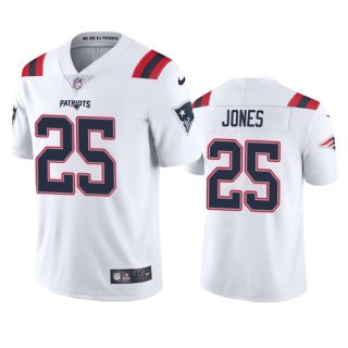 New England Patriots #25 Marcus Jones White Vapor Untouchable Limited Stitched