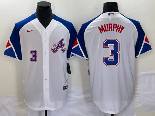 Atlanta Braves #3 Dale Murphy White 2023 City Connect Cool Base With Patch Stitched