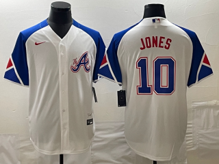 Atlanta Braves #10 Chipper Jones White 2023 City Connect Cool Base Stitched