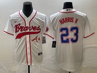 Atlanta Braves #23 Michael Harris II White Cool Base With Patch Stitched Baseball