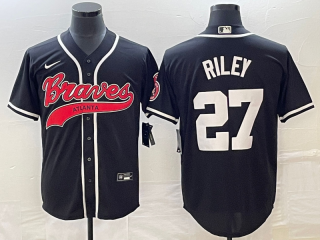 Atlanta Braves #27 Austin Riley Black Cool Base Stitched Baseball Jersey
