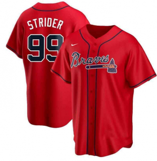 Atlanta Braves #99 Spencer Strider Red Cool Base Stitched Baseball Jersey