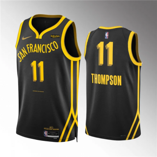 Golden State Warriors #11 Klay Thompson Black 2023-24 City Edition Stitched Basketball