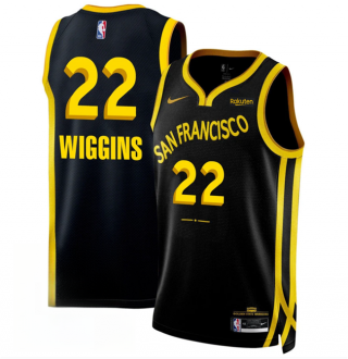 Golden State Warriors #22 Andrew Wiggins Black 2023 -24 City Edition Stitched Basketball