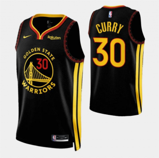 Golden State Warriors #30 Stephen Curry Black 2023 24 City Edition Stitched Basketball