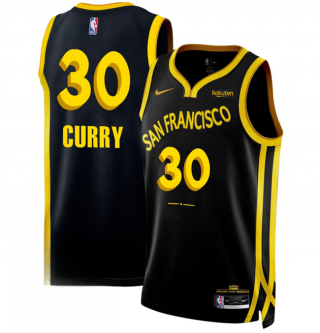 Golden State Warriors #30 Stephen Curry Black 2023-24 City Edition Stitched Basketball