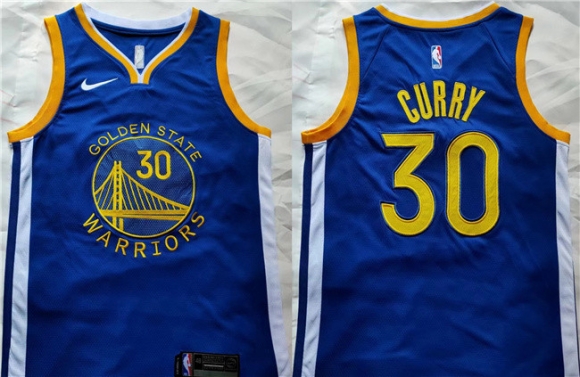 Golden State Warriors #30 Stephen Curry Blue Stitched Basketball Jersey 2