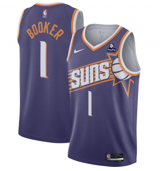Phoenix Suns #1 Devin Booker Purple 2023 Icon Edition Stitched Basketball Jersey