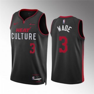 Miami Heat #3 Dwyane Wade Black 2023 24 City Edition Stitched Basketball Jersey