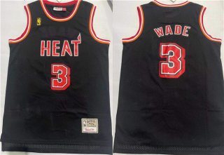 Miami Heat 3 Dwyane Wade Black Stitched Basketball Jersey