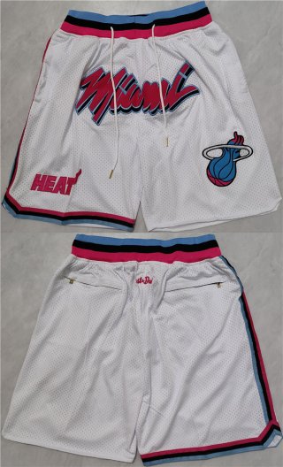 Miami Heat 2022 23 White Shorts (Run Small)