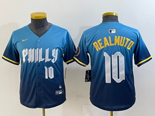 Youth Philadelphia Phillies #10 J.T. Realmuto blue 2024 City Connect Limited Stitched Jersey 4