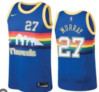 Denver Nuggets #27 Jamal Murray Hardwood classics blue jersey